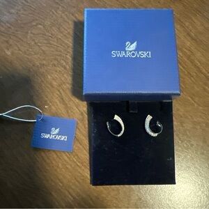 Swarovski Elegant Black and Silver Earrings